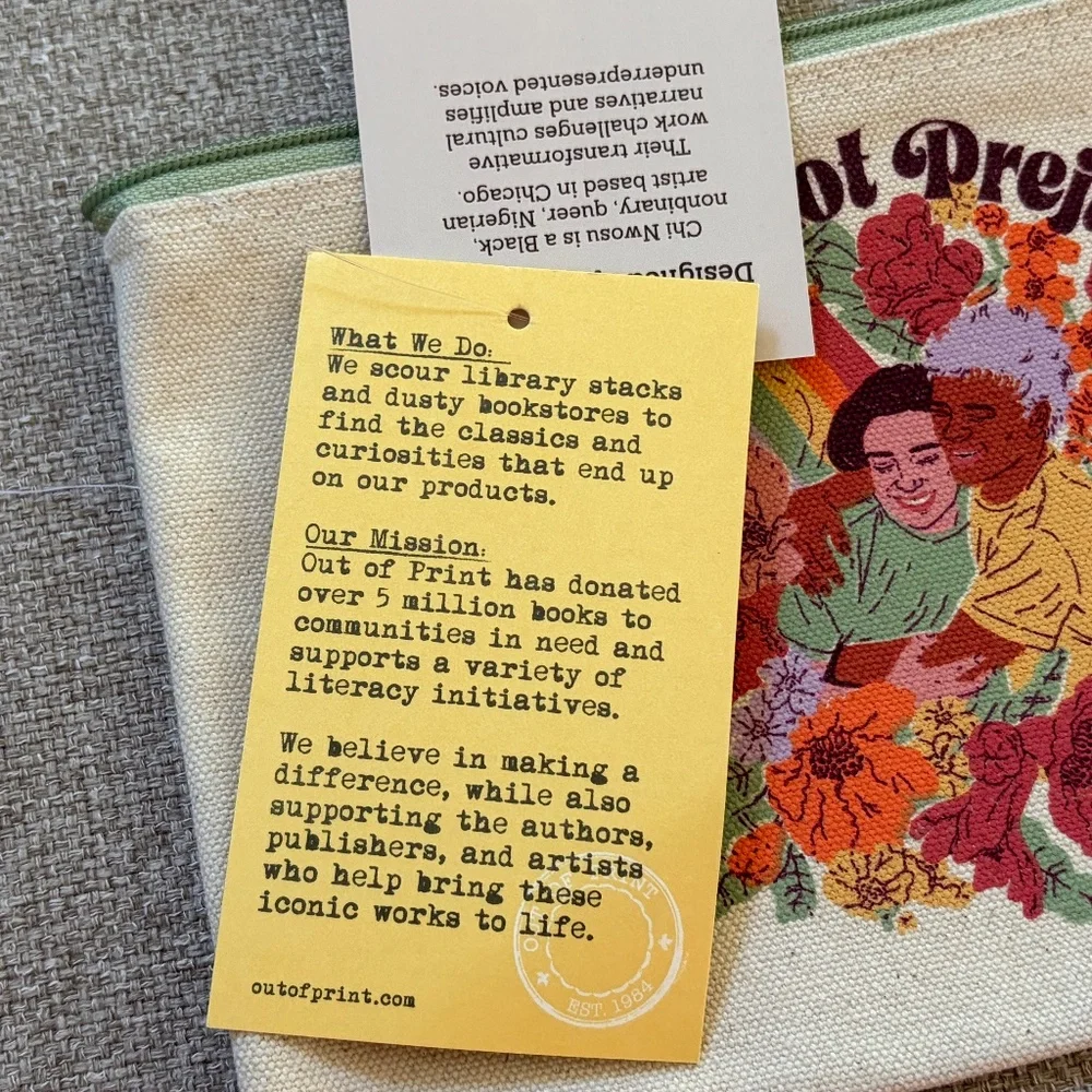 NWT Pride Not Prejudice pouch by Out of Print